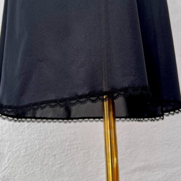 Vintage 80s Wonder Maid Black Petticoat Skirt Lace Trim Slip Medium / Whimsigoth - Picture 4 of 12